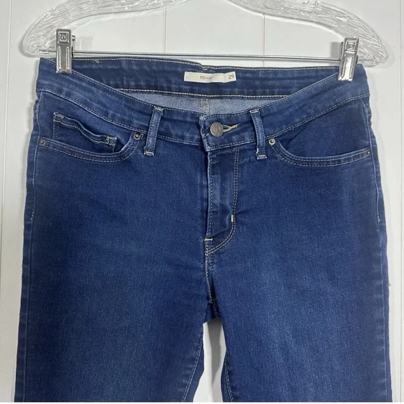 Levis 711 Women's Size 27 Skinny Denim Blue Jeans Pants Stretch - Picture 2 of 12